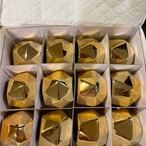 Gold geometric votive holders